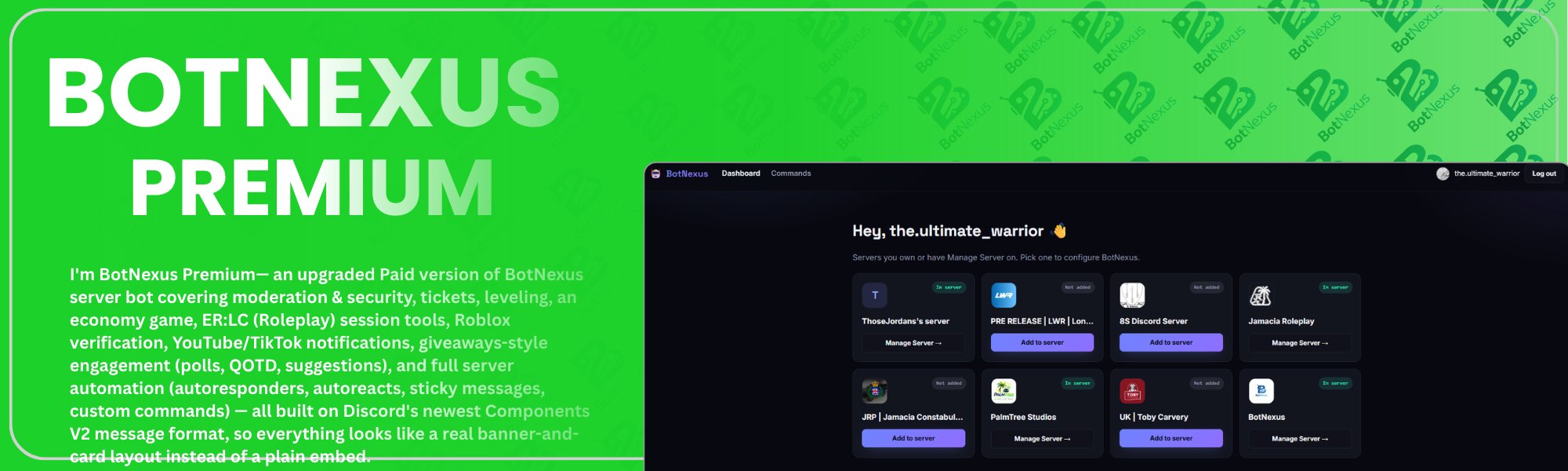 BotNexus Premium dashboard preview